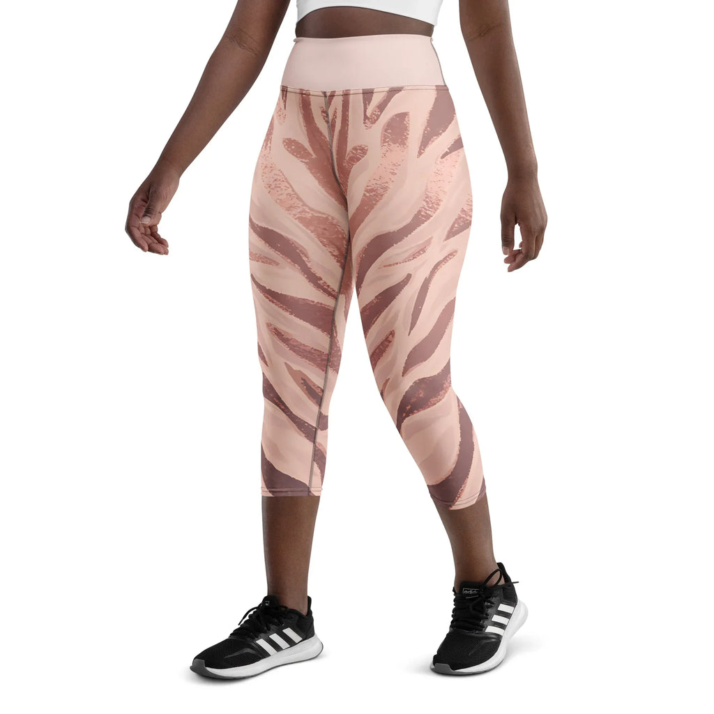 Yoga Capri Leggings Yoga Leggings AwRans Clothing all-over-print-yoga-capri-leggings-white-left-front-687da0d9ae8cb