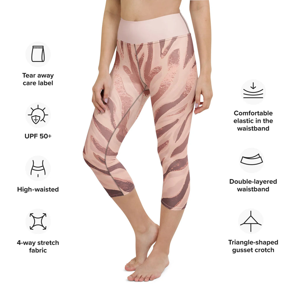 Yoga Capri Leggings Yoga Leggings AwRans Clothing all-over-print-yoga-capri-leggings-white-left-front-687da0d9af2f0