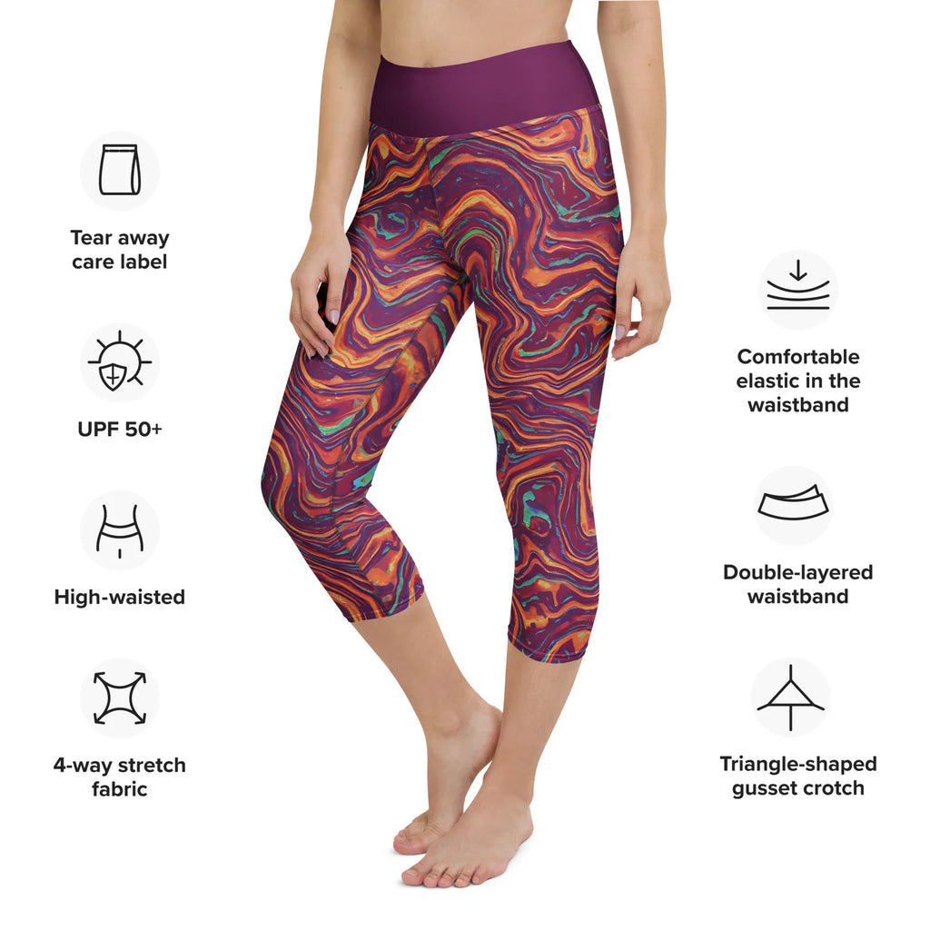 Yoga Capri Leggings Yoga Leggings AwRans Clothing all-over-print-yoga-capri-leggings-white-left-front-687db3b5d5e8e