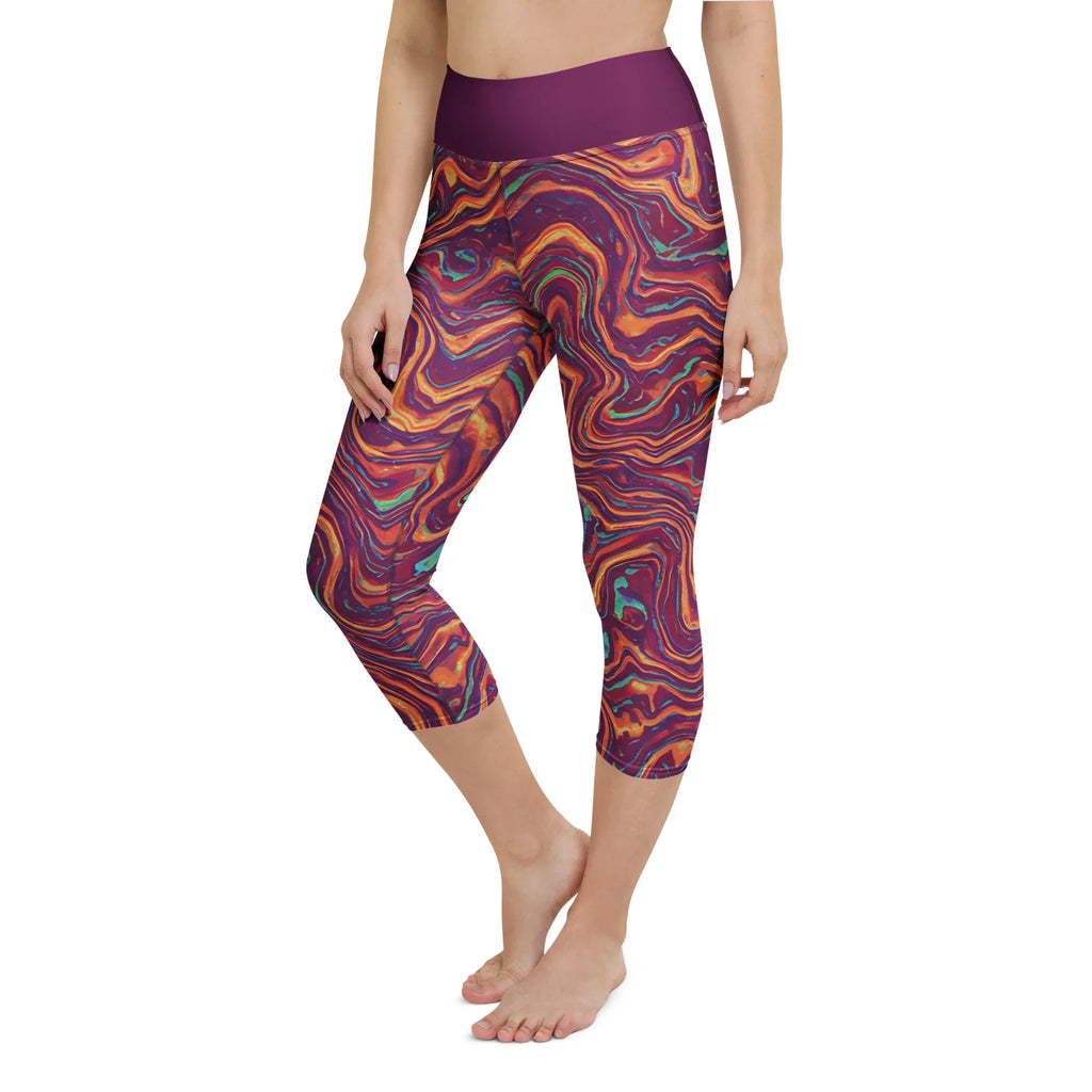 Yoga Capri Leggings Yoga Leggings AwRans Clothing all-over-print-yoga-capri-leggings-white-left-front-687db3b5d60ae