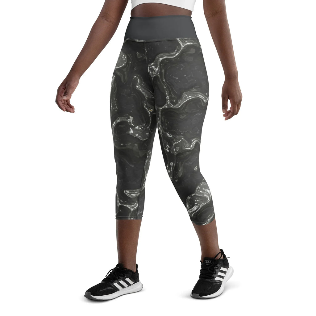 Yoga Capri Leggings Yoga Leggings AwRans Clothing all-over-print-yoga-capri-leggings-white-left-front-687db3e7862f5