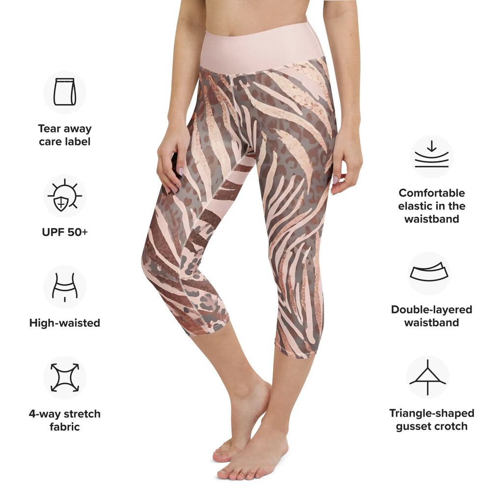 Yoga Capri Leggings Yoga Leggings AwRans Clothing all-over-print-yoga-capri-leggings-white-left-front-687db4c10aa8e
