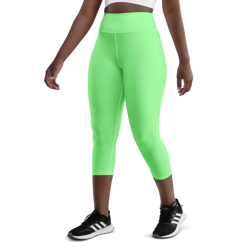Yoga Capri Leggings Yoga Leggings AwRans Clothing all-over-print-yoga-capri-leggings-white-left-front-687db75c40e97