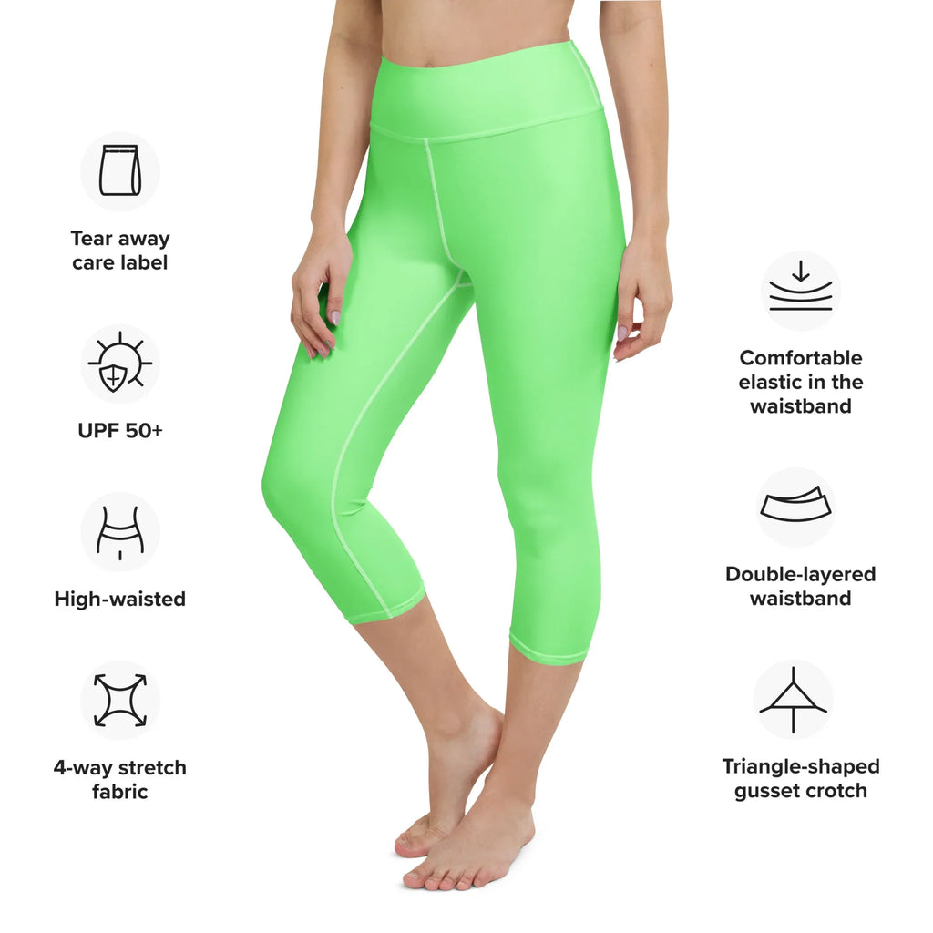 Yoga Capri Leggings Yoga Leggings AwRans Clothing all-over-print-yoga-capri-leggings-white-left-front-687db75c41853
