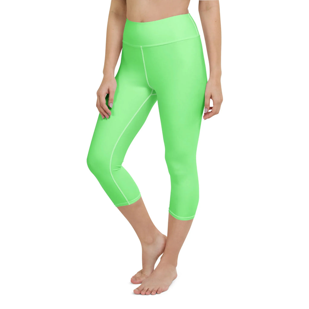Yoga Capri Leggings Yoga Leggings AwRans Clothing all-over-print-yoga-capri-leggings-white-left-front-687db75c41a56