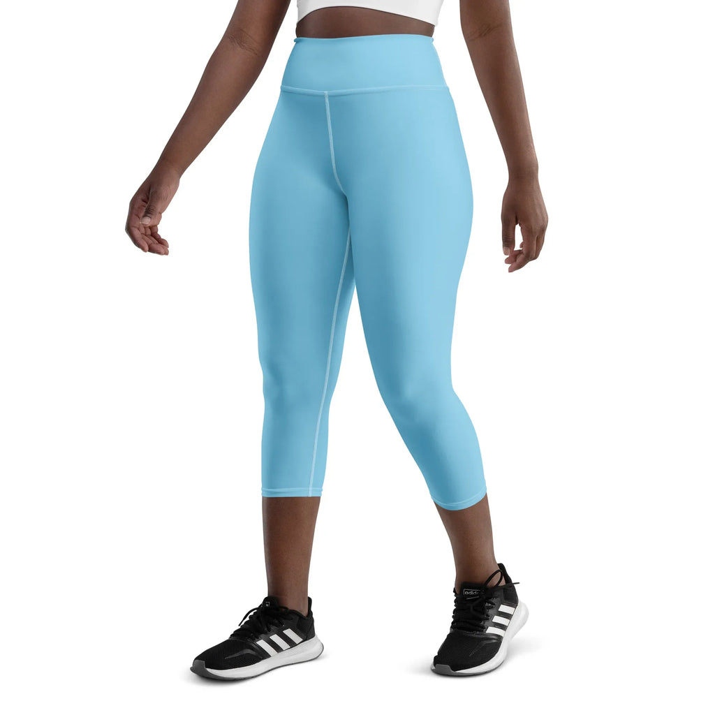 Yoga Capri Leggings Yoga Leggings AwRans Clothing all-over-print-yoga-capri-leggings-white-left-front-687db790cc355