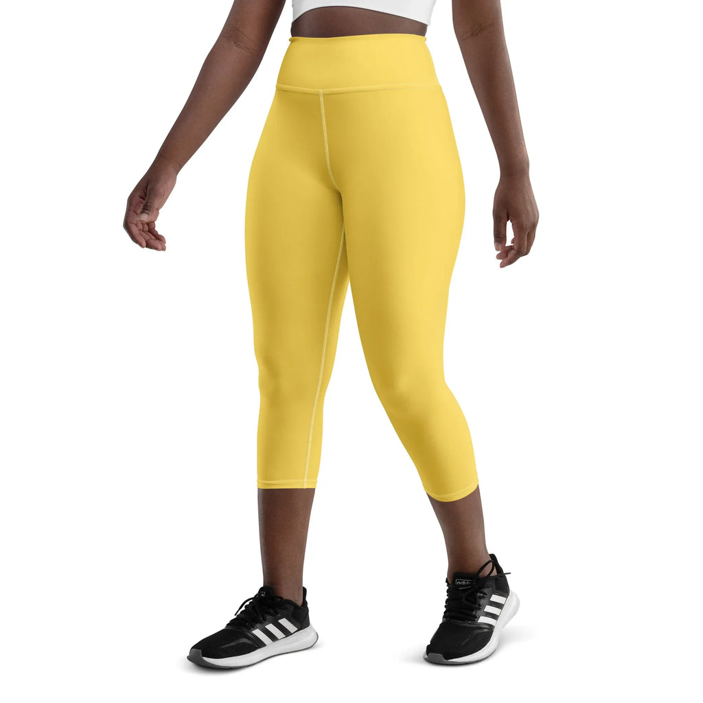 Yoga Capri Leggings Yoga Leggings AwRans Clothing all-over-print-yoga-capri-leggings-white-left-front-687db7fe49180