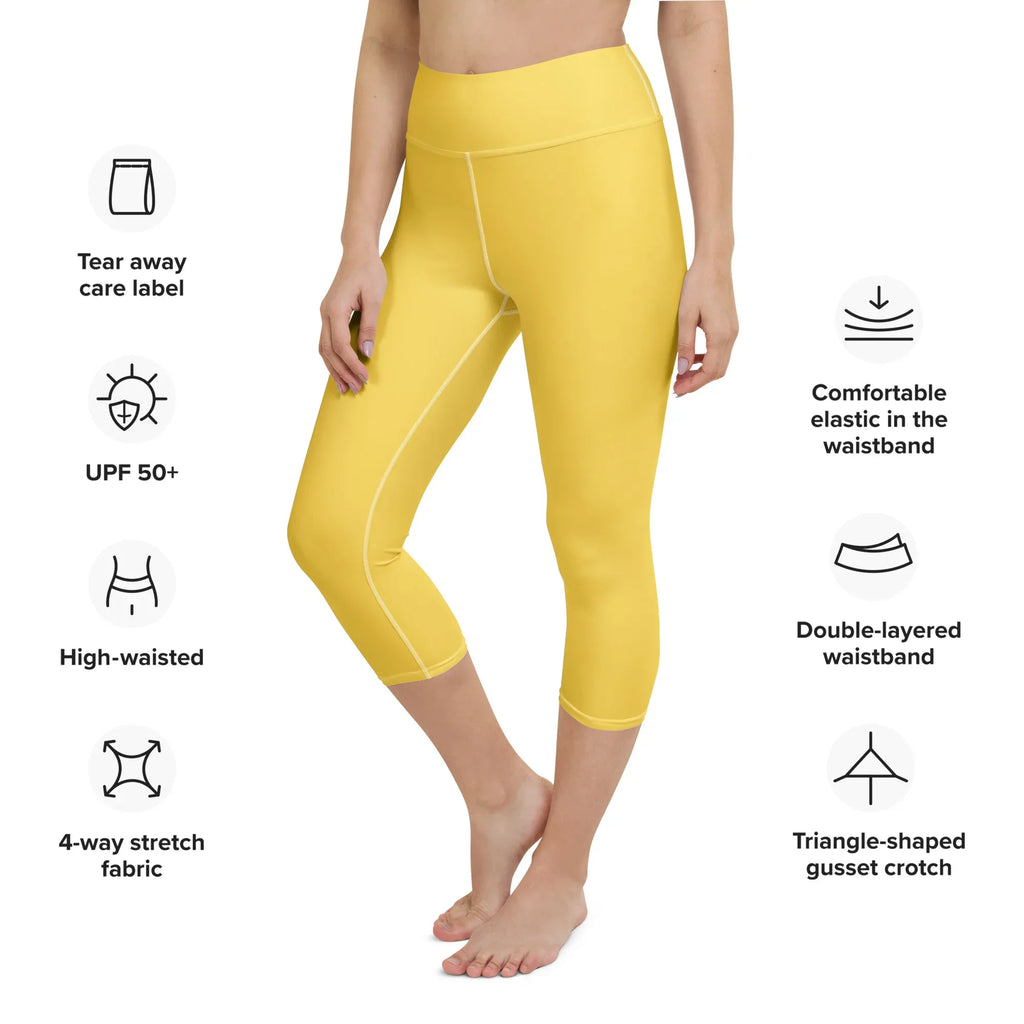Yoga Capri Leggings Yoga Leggings AwRans Clothing all-over-print-yoga-capri-leggings-white-left-front-687db7fe49b51