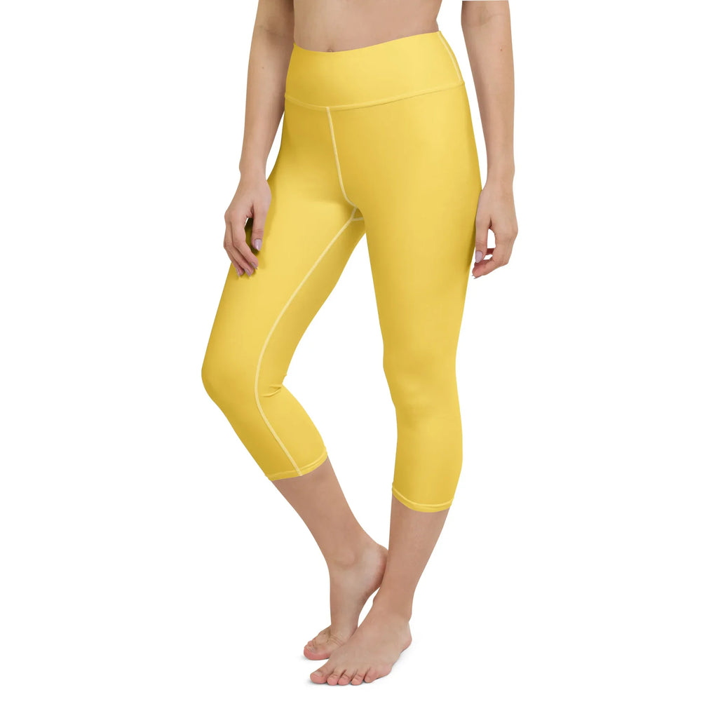 Yoga Capri Leggings Yoga Leggings AwRans Clothing all-over-print-yoga-capri-leggings-white-left-front-687db7fe49d53