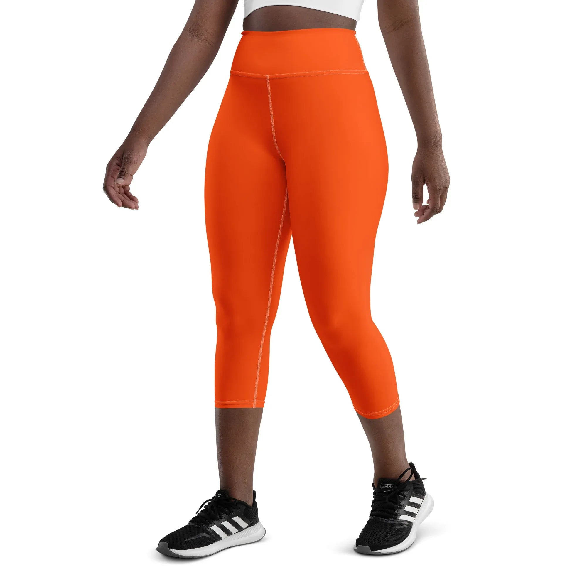Yoga Capri Leggings Yoga Leggings AwRans Clothing all-over-print-yoga-capri-leggings-white-left-front-687db8347cc84