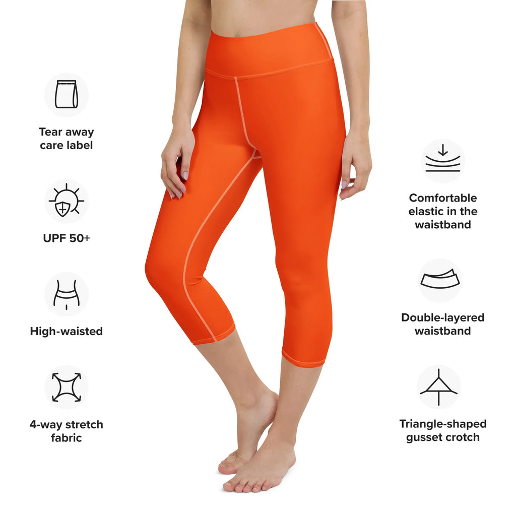 Yoga Capri Leggings Yoga Leggings AwRans Clothing all-over-print-yoga-capri-leggings-white-left-front-687db8347d8a4