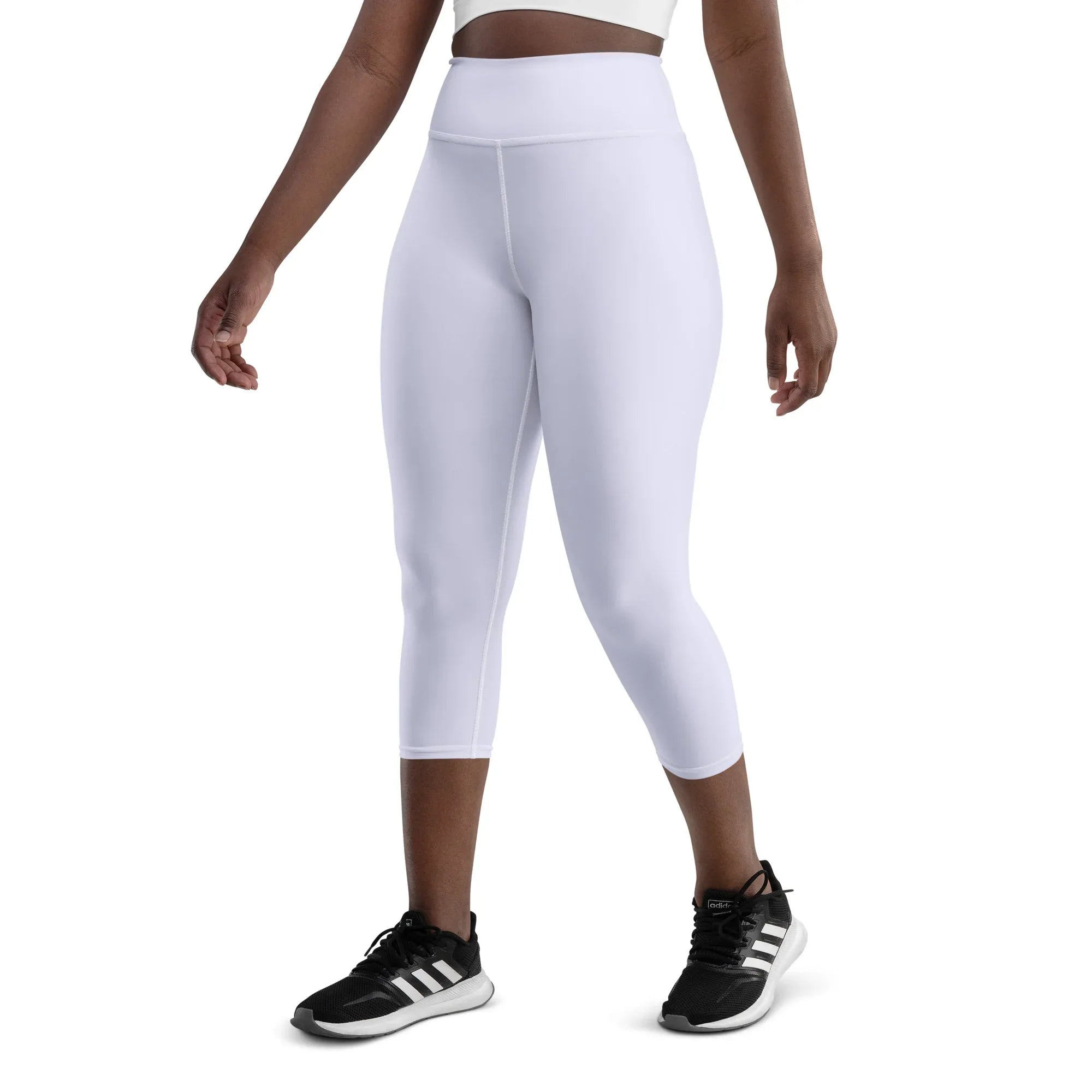 Yoga Capri Leggings Yoga Leggings AwRans Clothing all-over-print-yoga-capri-leggings-white-left-front-687db86b26a03