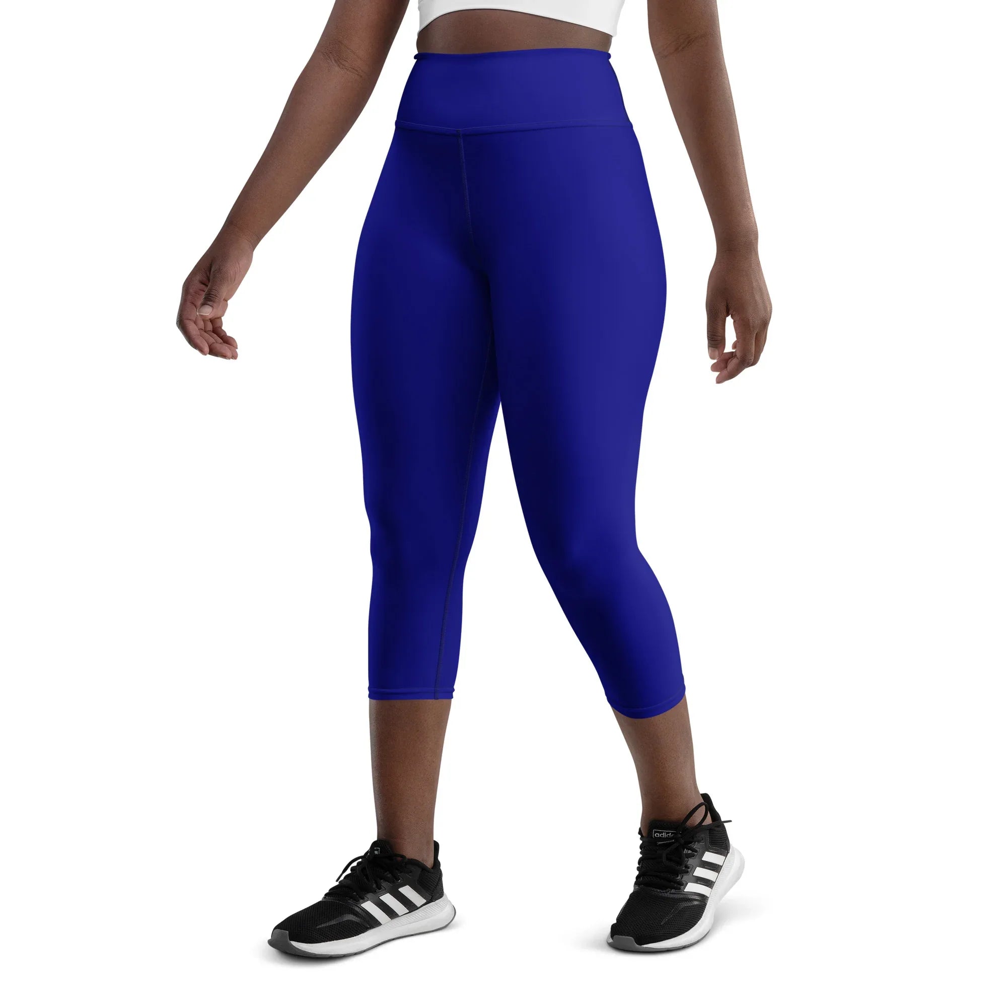 Yoga Capri Leggings Yoga Leggings AwRans Clothing all-over-print-yoga-capri-leggings-white-left-front-687db8a381540