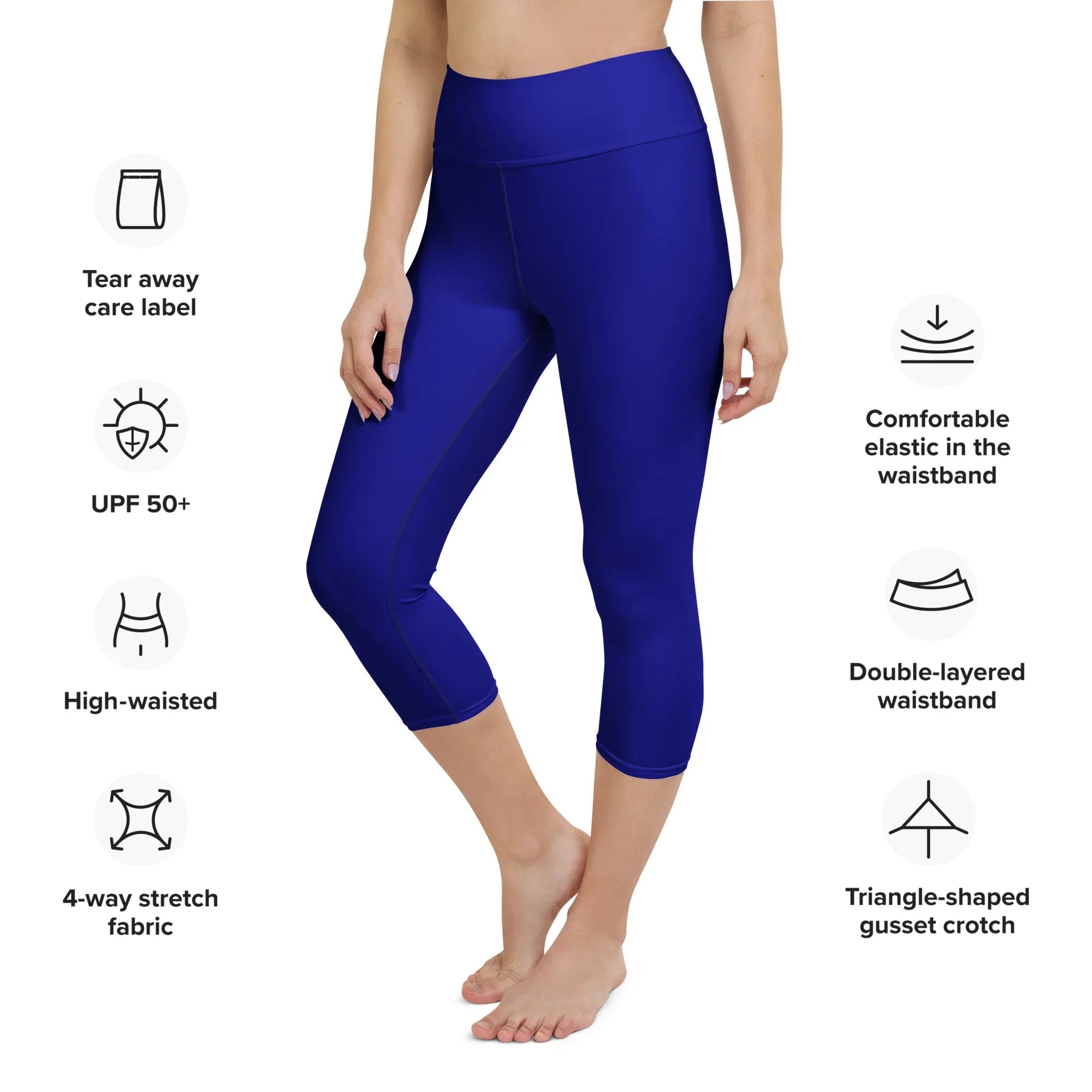 Yoga Capri Leggings Yoga Leggings AwRans Clothing all-over-print-yoga-capri-leggings-white-left-front-687db8a381eb3