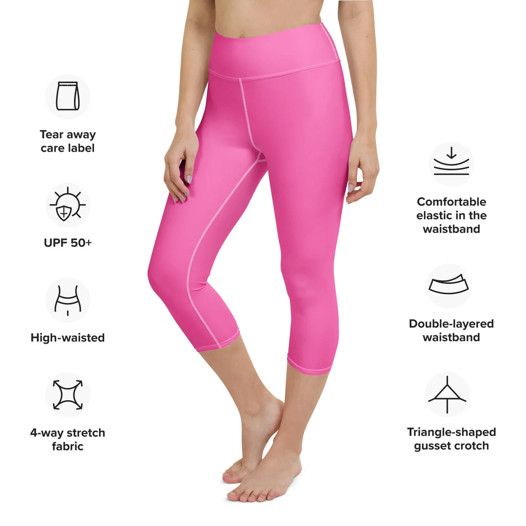 Yoga Capri Leggings Yoga Leggings AwRans Clothing all-over-print-yoga-capri-leggings-white-left-front-687db8d9ddc61