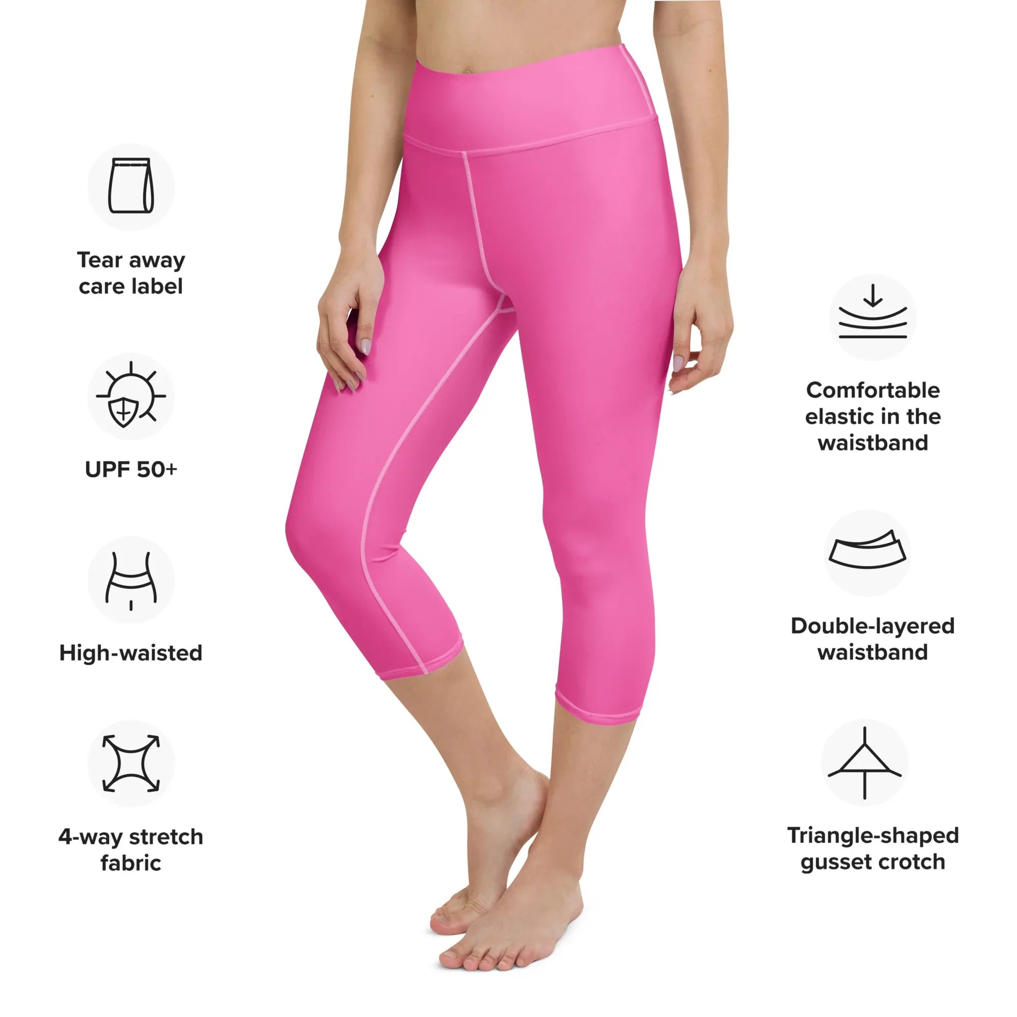 Yoga Capri Leggings Yoga Leggings AwRans Clothing all-over-print-yoga-capri-leggings-white-left-front-687db8d9ddc61