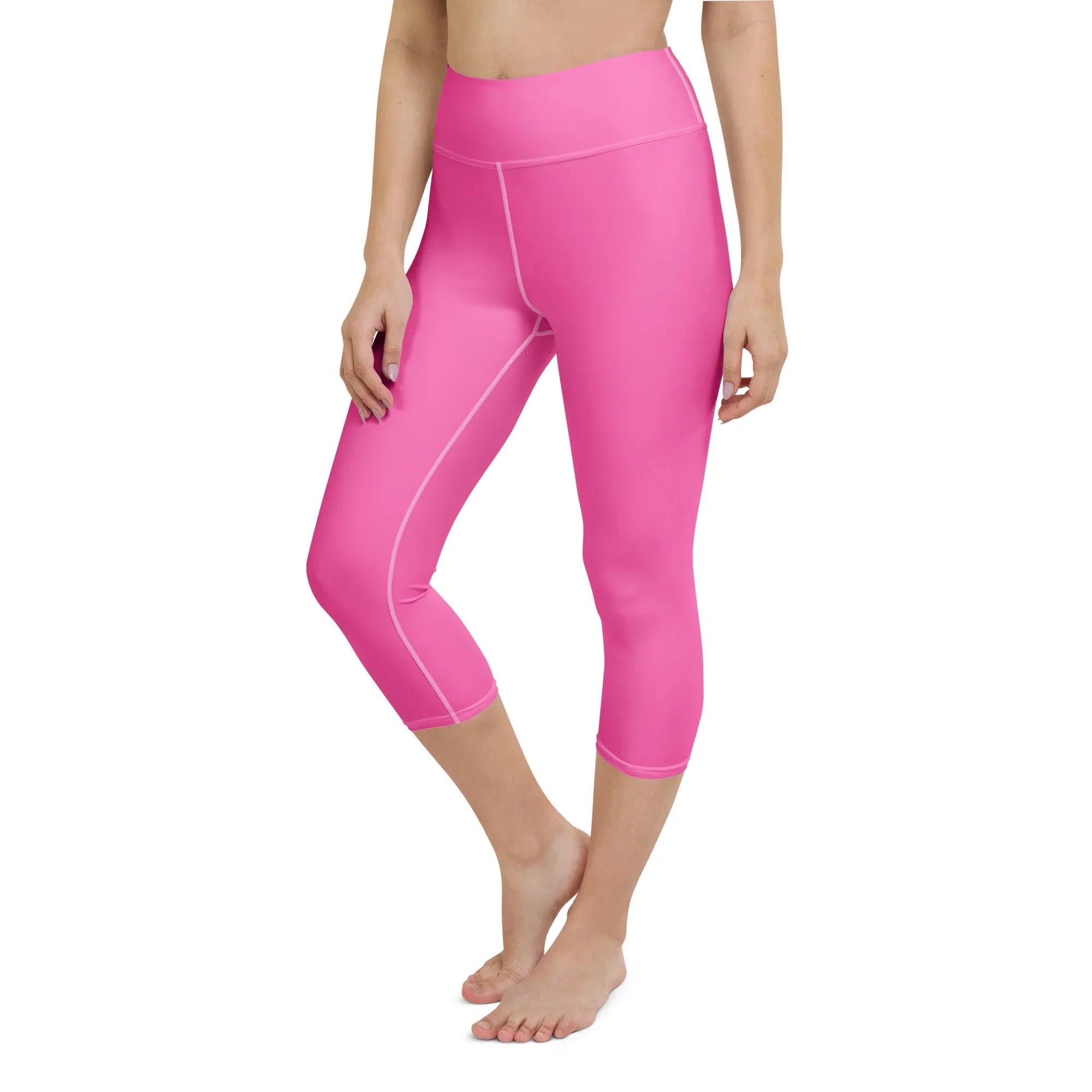Yoga Capri Leggings Yoga Leggings AwRans Clothing all-over-print-yoga-capri-leggings-white-left-front-687db8d9dde9c
