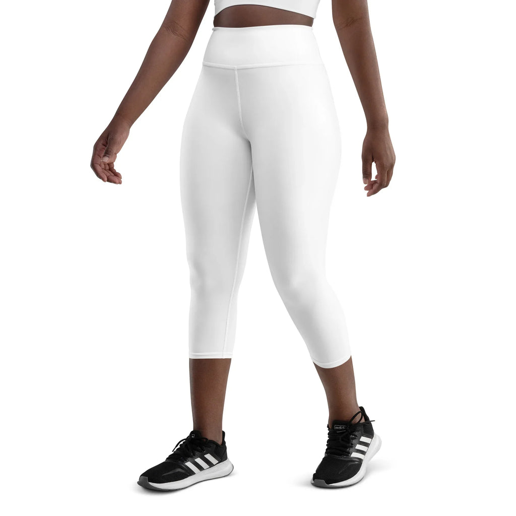 Yoga Capri Leggings Yoga Leggings AwRans Clothing all-over-print-yoga-capri-leggings-white-left-front-687db9117a22e