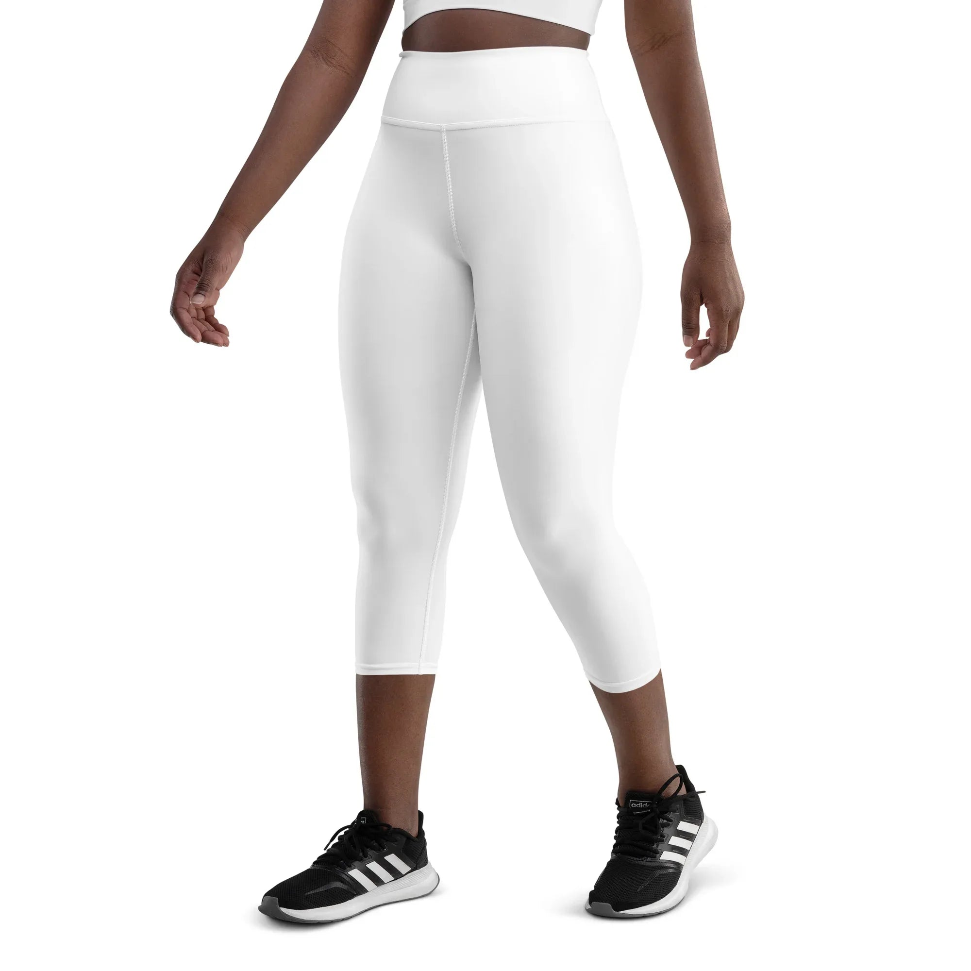 Yoga Capri Leggings Yoga Leggings AwRans Clothing all-over-print-yoga-capri-leggings-white-left-front-687db9117a22e