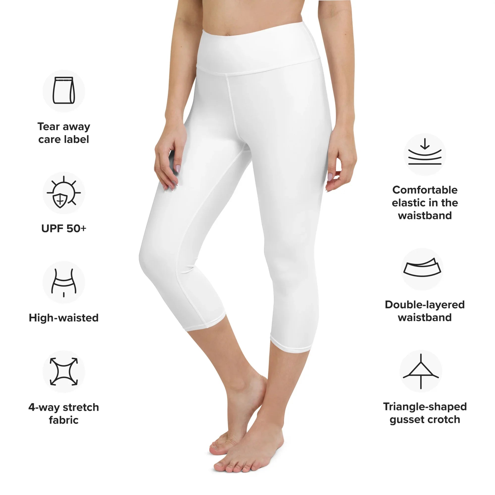 Yoga Capri Leggings Yoga Leggings AwRans Clothing all-over-print-yoga-capri-leggings-white-left-front-687db9117b328