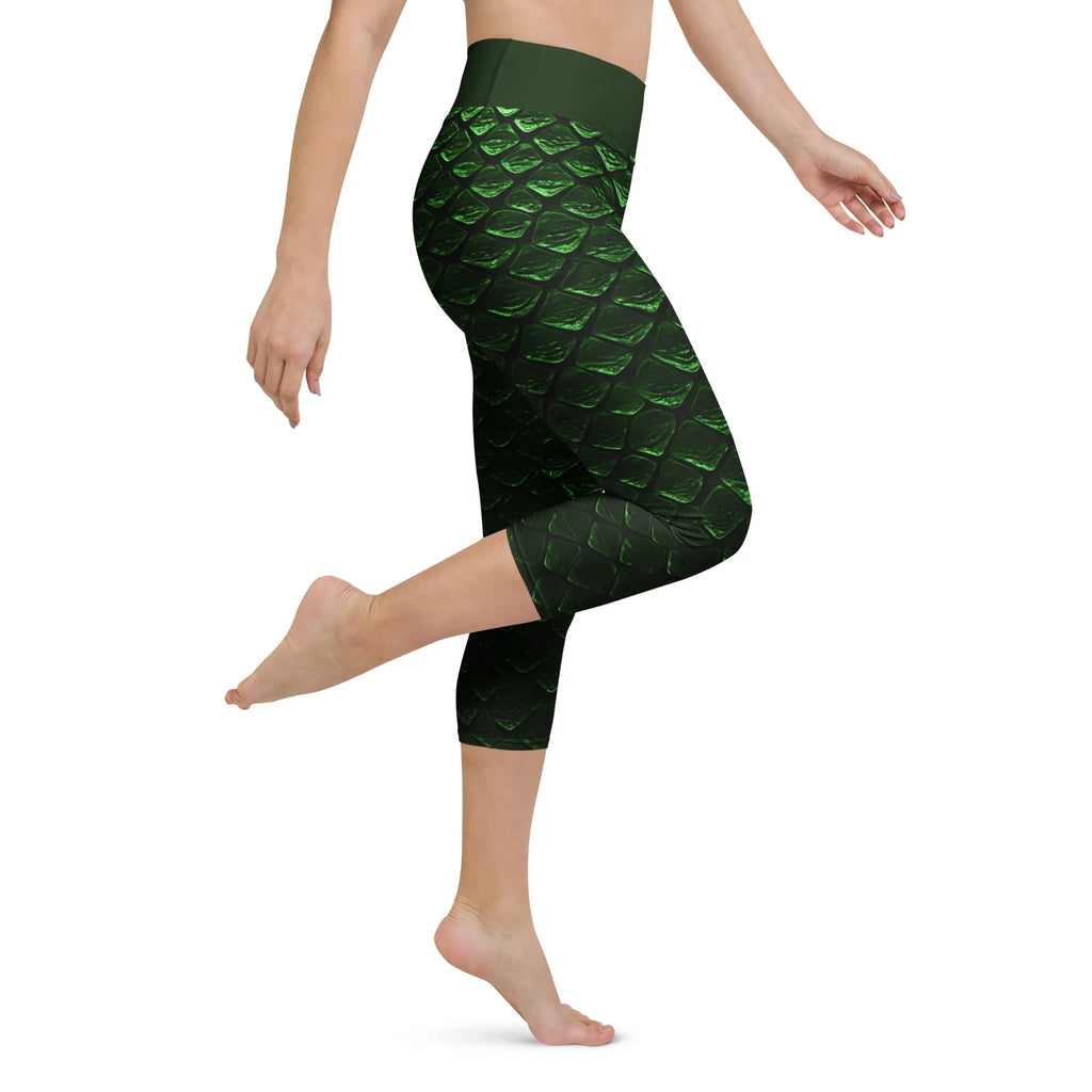 Yoga Capri Leggings Yoga Leggings AwRans Clothing all-over-print-yoga-capri-leggings-white-right-687b4d7aca317