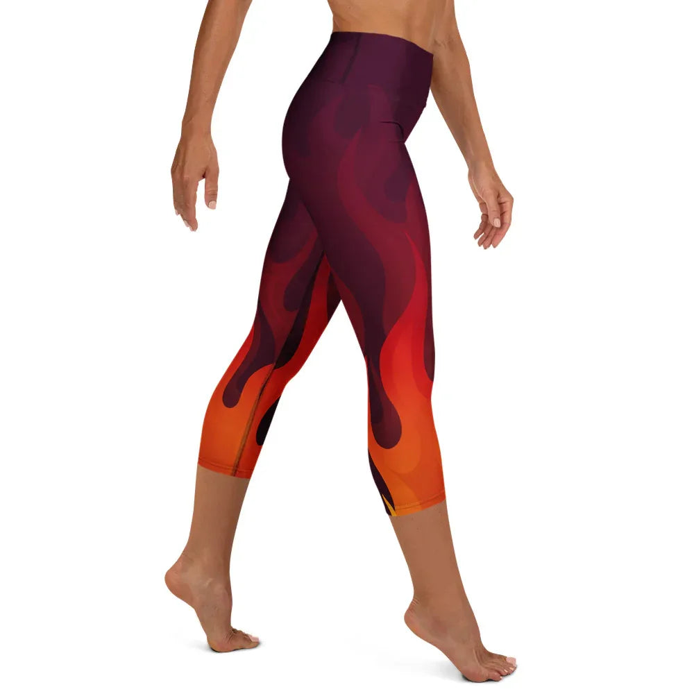 Yoga Capri Leggings Yoga Leggings AwRans Clothing all-over-print-yoga-capri-leggings-white-right-687b4dc473797