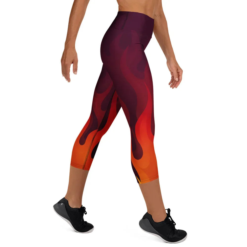 Yoga Capri Leggings Yoga Leggings AwRans Clothing all-over-print-yoga-capri-leggings-white-right-687b4dc474555
