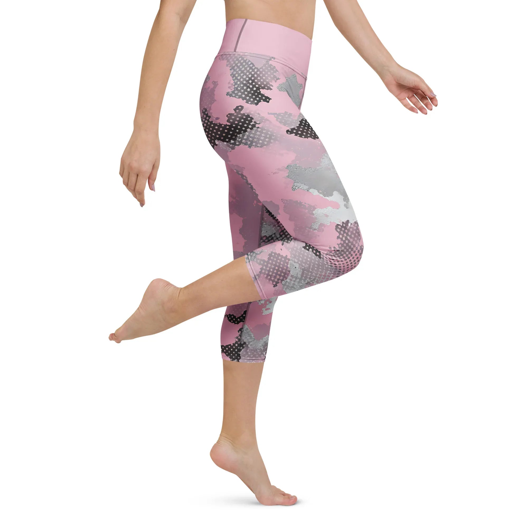 Yoga Capri Leggings Yoga Leggings AwRans Clothing all-over-print-yoga-capri-leggings-white-right-687b4ea630d4f