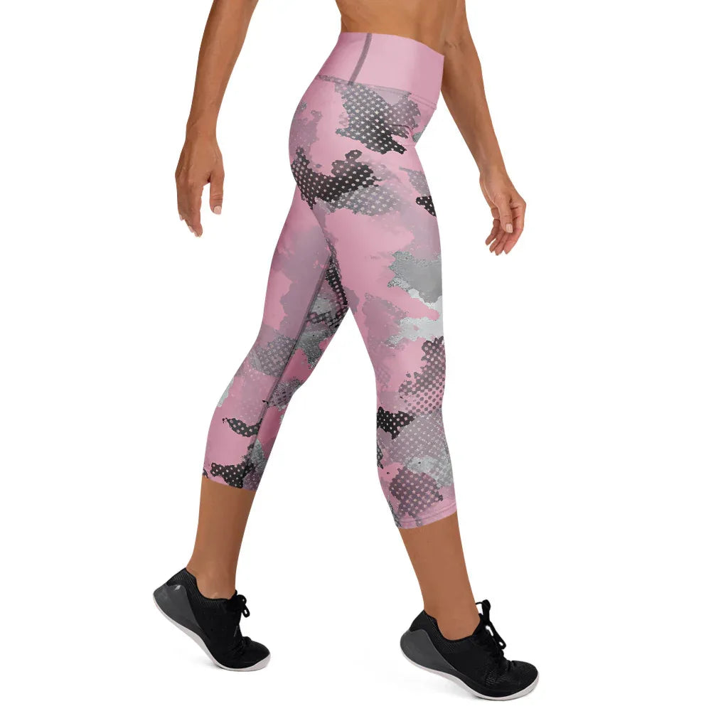 Yoga Capri Leggings Yoga Leggings AwRans Clothing all-over-print-yoga-capri-leggings-white-right-687b4ea632d13