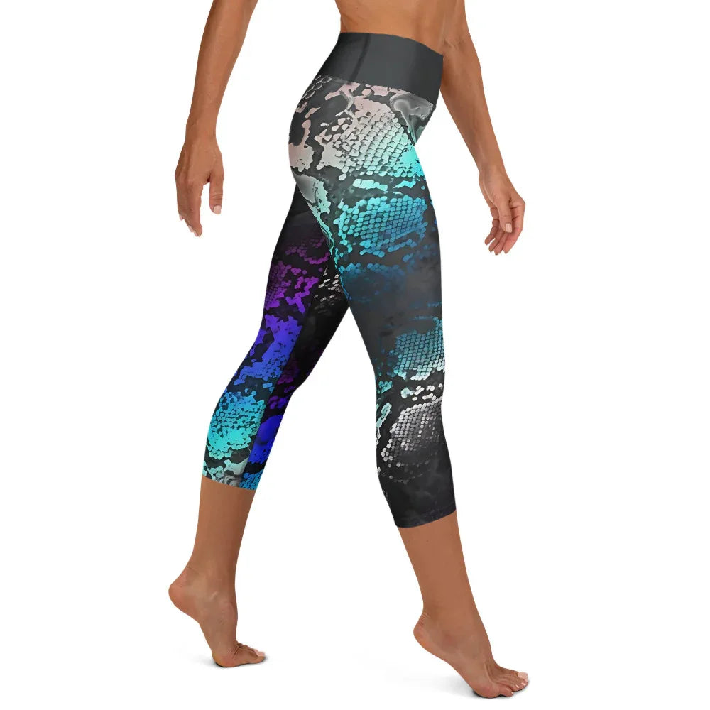 Yoga Capri Leggings Yoga Leggings AwRans Clothing all-over-print-yoga-capri-leggings-white-right-687b4f66eebab