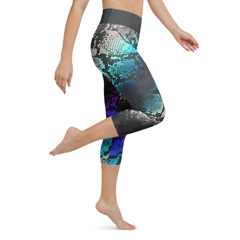 Yoga Capri Leggings Yoga Leggings AwRans Clothing all-over-print-yoga-capri-leggings-white-right-687b4f66eedda