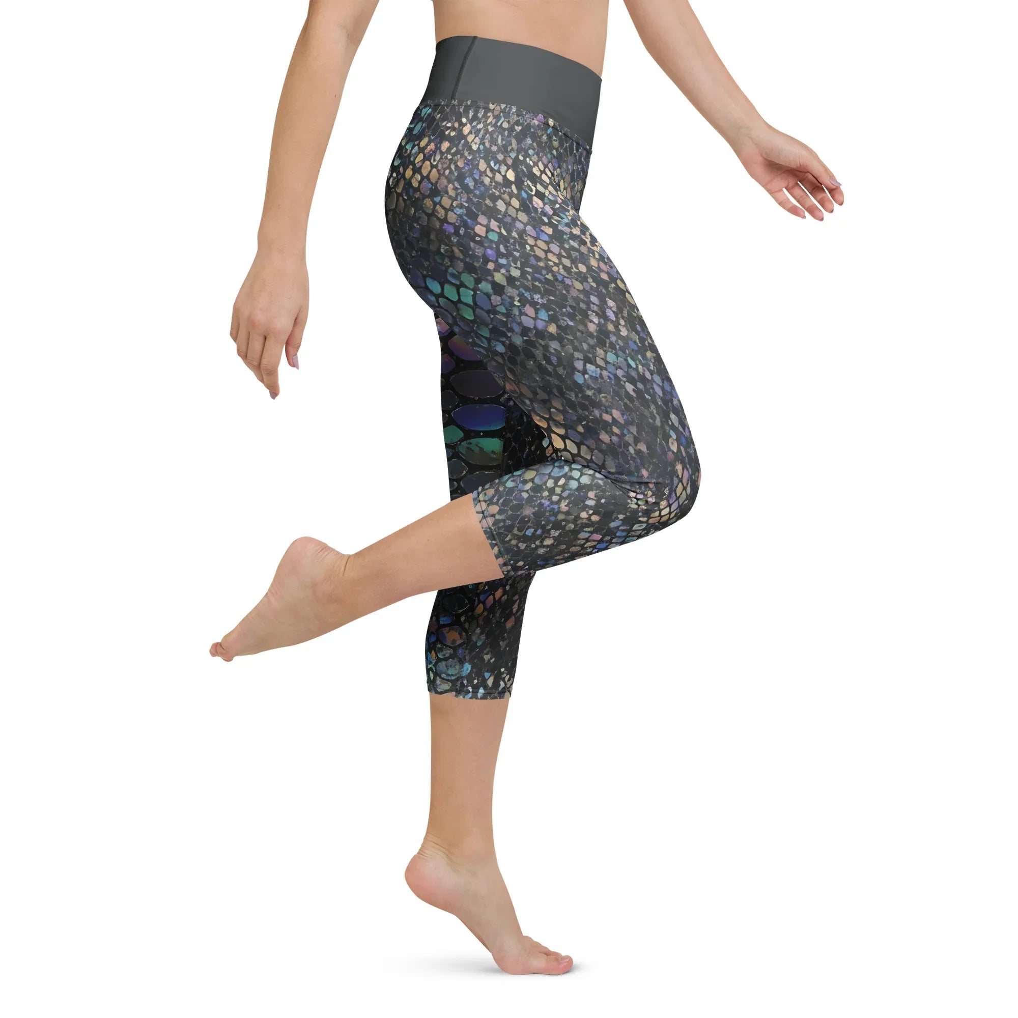 Yoga Capri Leggings Yoga Leggings AwRans Clothing all-over-print-yoga-capri-leggings-white-right-687b57d94fc7f