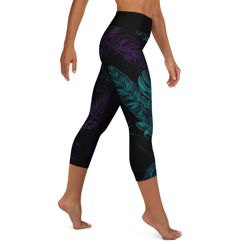 Yoga Capri Leggings Yoga Leggings AwRans Clothing all-over-print-yoga-capri-leggings-white-right-687b58e22441a