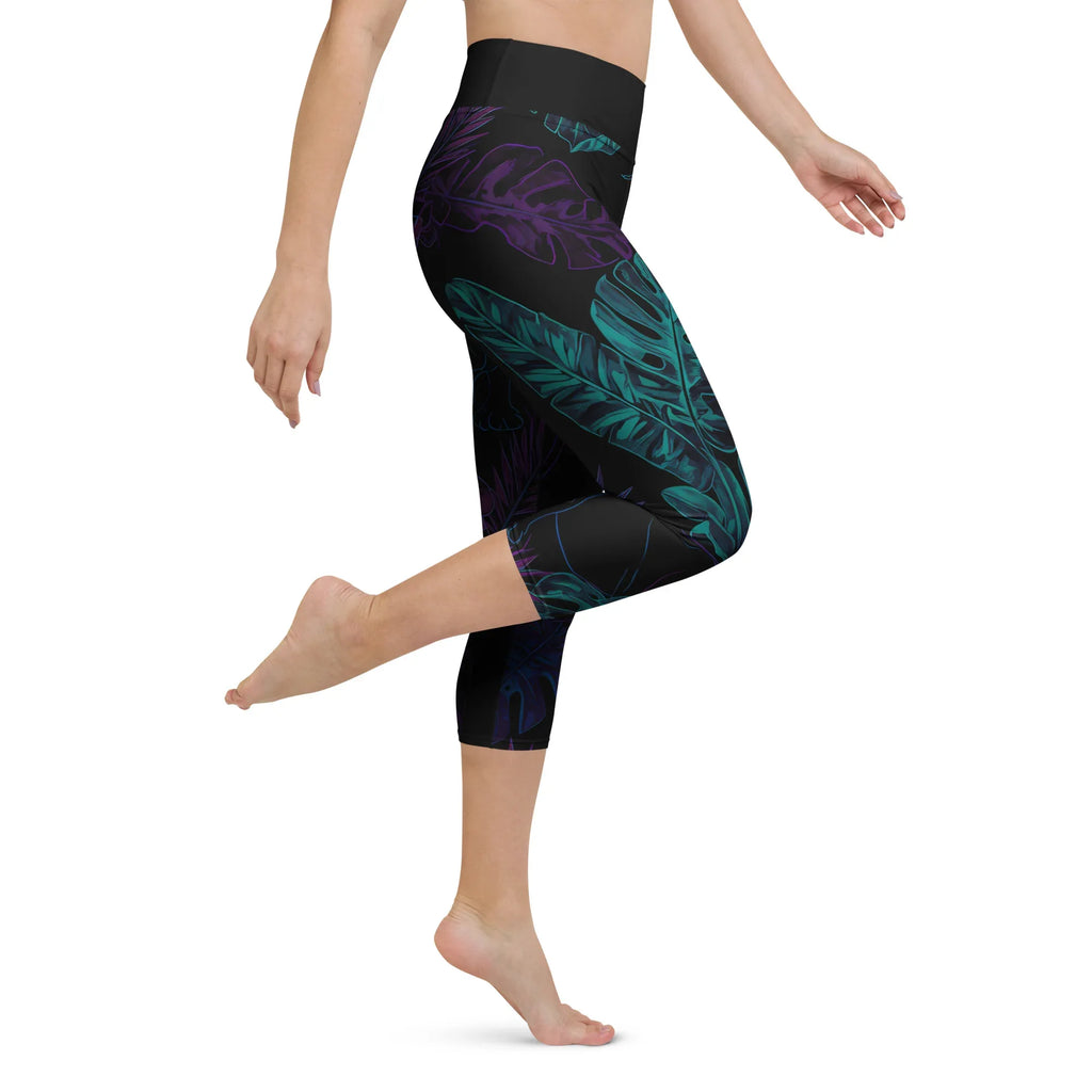 Yoga Capri Leggings Yoga Leggings AwRans Clothing all-over-print-yoga-capri-leggings-white-right-687b58e22466f