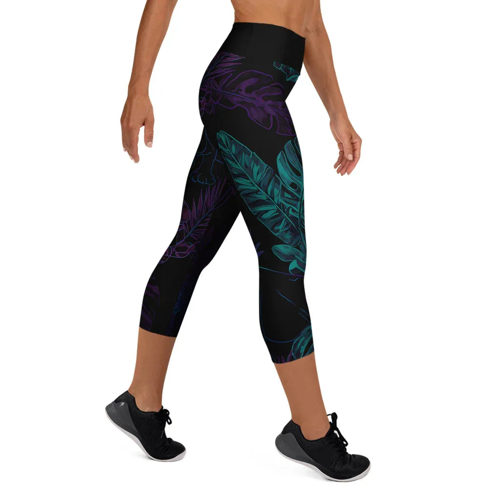 Yoga Capri Leggings Yoga Leggings AwRans Clothing all-over-print-yoga-capri-leggings-white-right-687b58e22512f