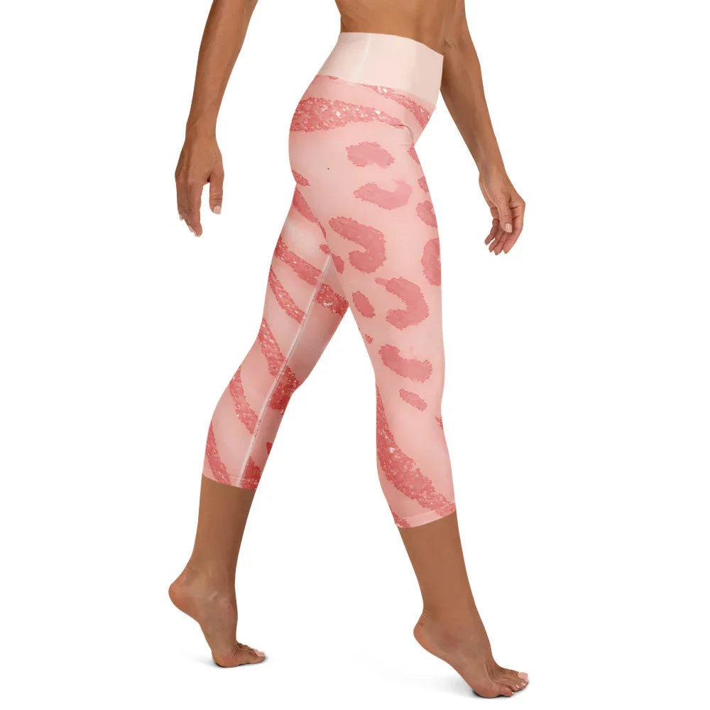 Yoga Capri Leggings Yoga Leggings AwRans Clothing all-over-print-yoga-capri-leggings-white-right-687b594f773af