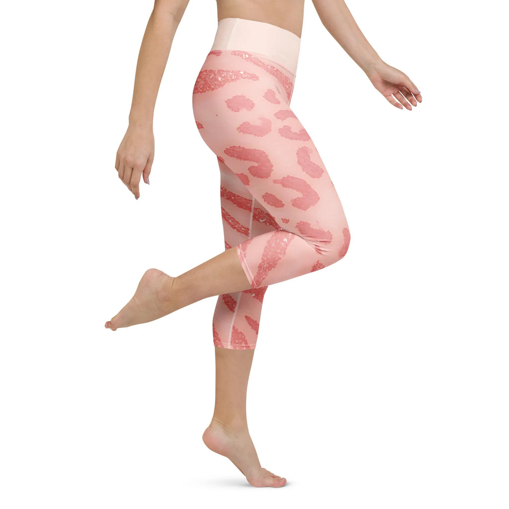 Yoga Capri Leggings Yoga Leggings AwRans Clothing all-over-print-yoga-capri-leggings-white-right-687b594f77600
