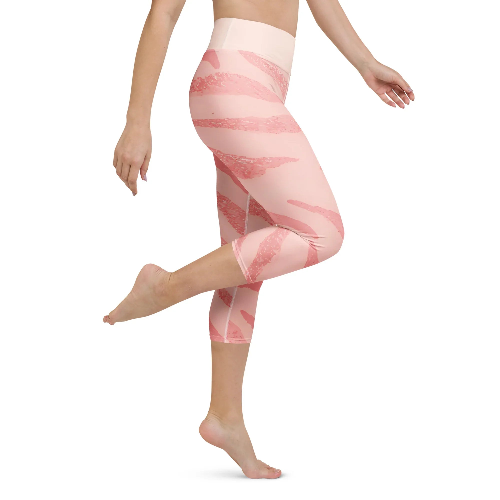 Yoga Capri Leggings Yoga Leggings AwRans Clothing all-over-print-yoga-capri-leggings-white-right-687b5a651c320