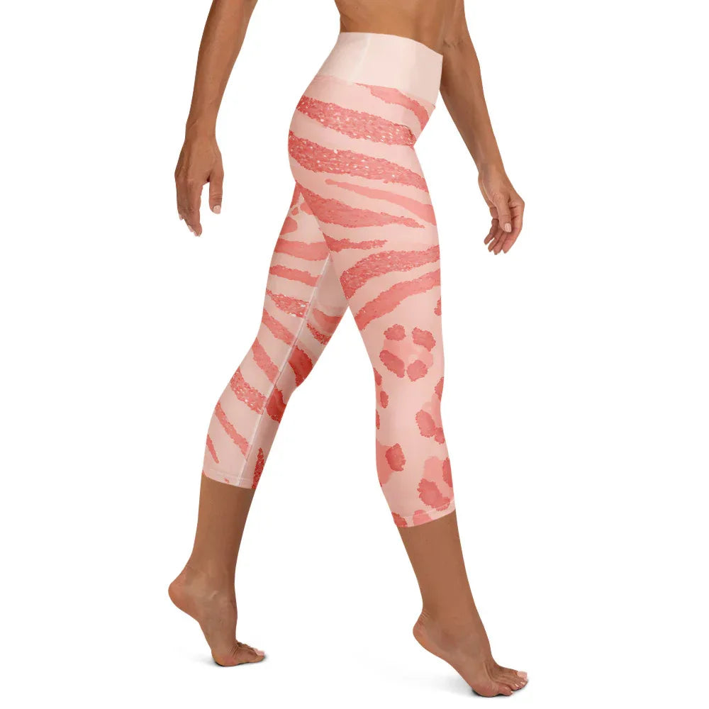 Yoga Capri Leggings Yoga Leggings AwRans Clothing all-over-print-yoga-capri-leggings-white-right-687b5b48413c7