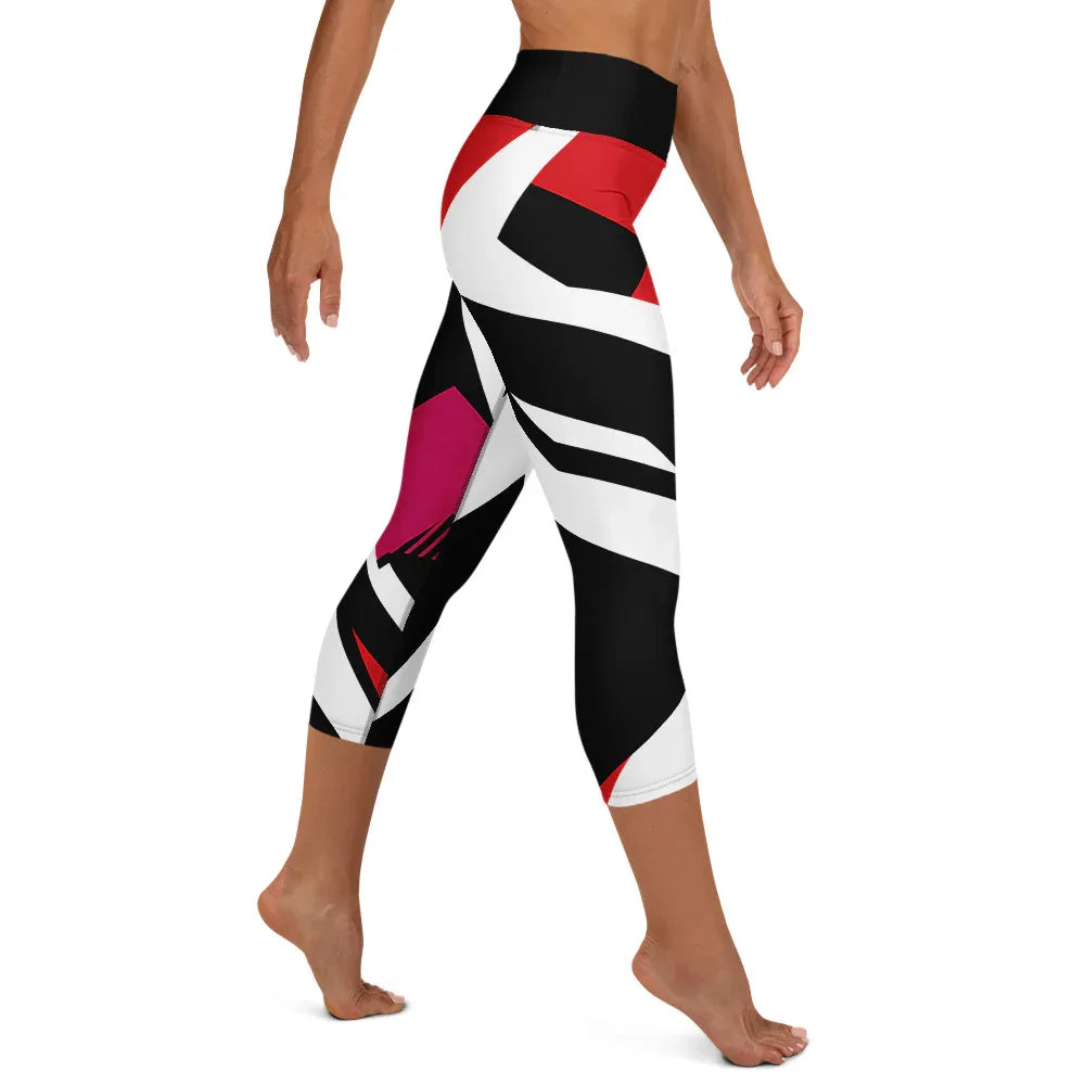 Yoga Capri Leggings Yoga Leggings AwRans Clothing all-over-print-yoga-capri-leggings-white-right-687b670f2f585