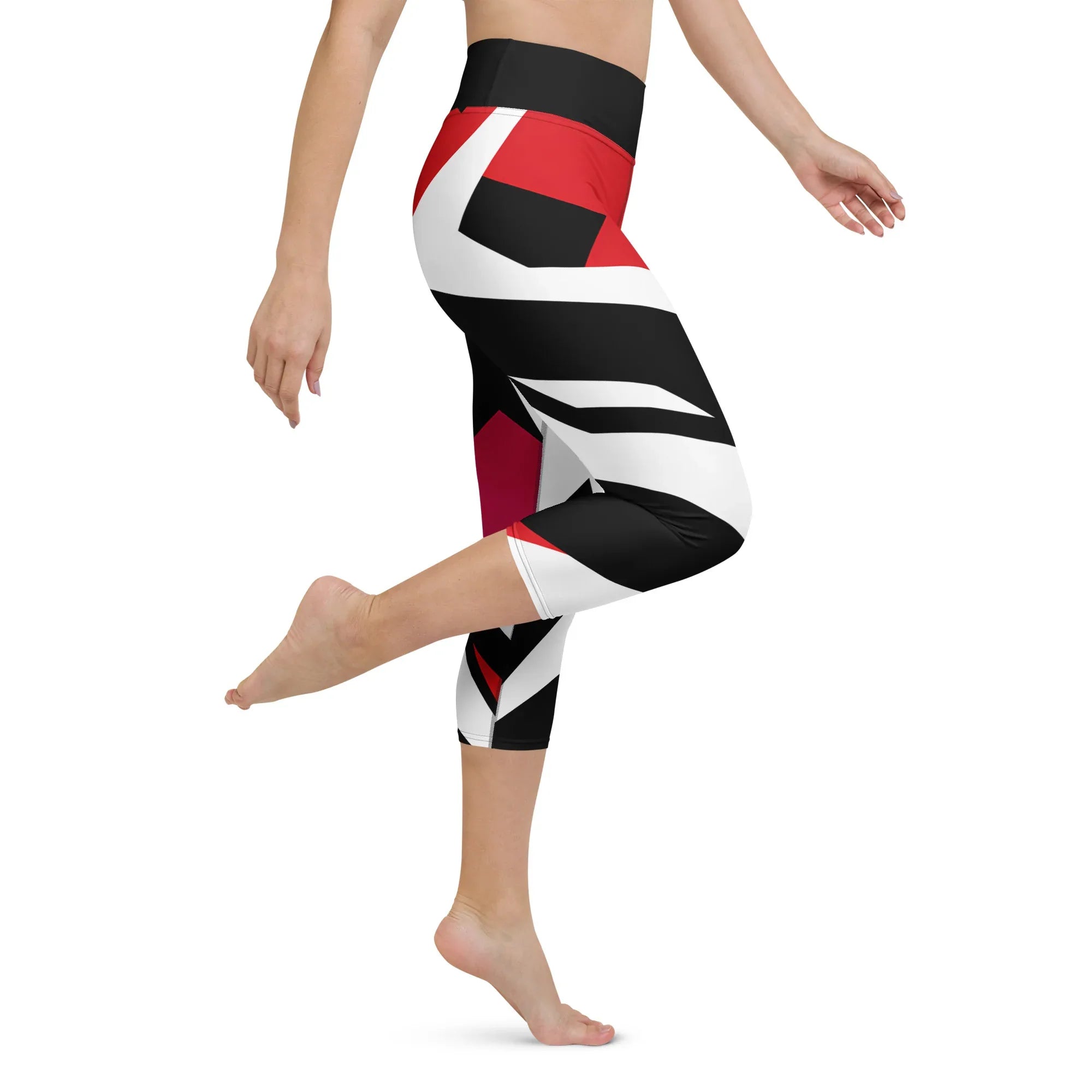 Yoga Capri Leggings Yoga Leggings AwRans Clothing all-over-print-yoga-capri-leggings-white-right-687b670f2f9b1
