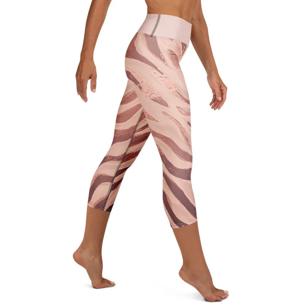Yoga Capri Leggings Yoga Leggings AwRans Clothing all-over-print-yoga-capri-leggings-white-right-687da0d9aec39