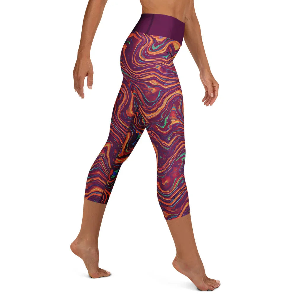 Yoga Capri Leggings Yoga Leggings AwRans Clothing all-over-print-yoga-capri-leggings-white-right-687db3b5d5845
