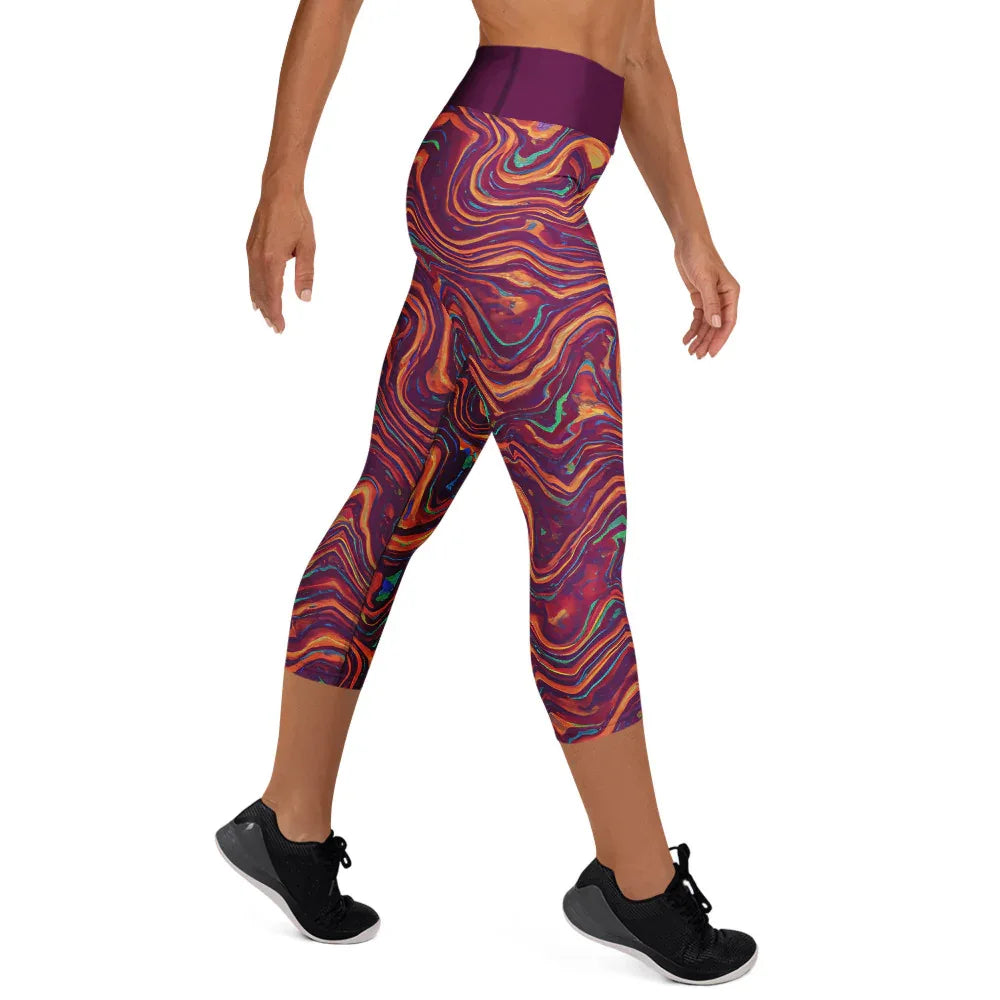 Yoga Capri Leggings Yoga Leggings AwRans Clothing all-over-print-yoga-capri-leggings-white-right-687db3b5d6550