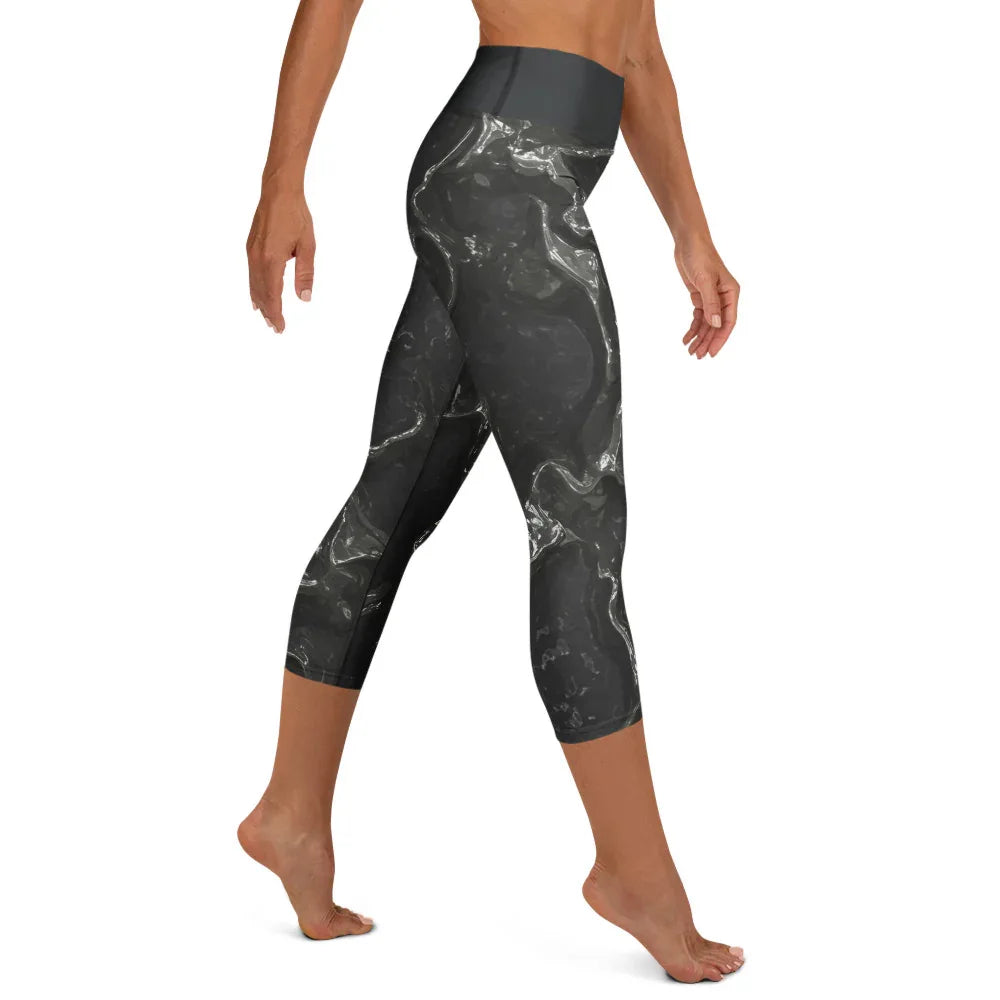 Yoga Capri Leggings Yoga Leggings AwRans Clothing all-over-print-yoga-capri-leggings-white-right-687db3e78664b