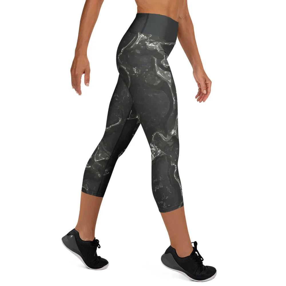 Yoga Capri Leggings Yoga Leggings AwRans Clothing all-over-print-yoga-capri-leggings-white-right-687db3e7873b0