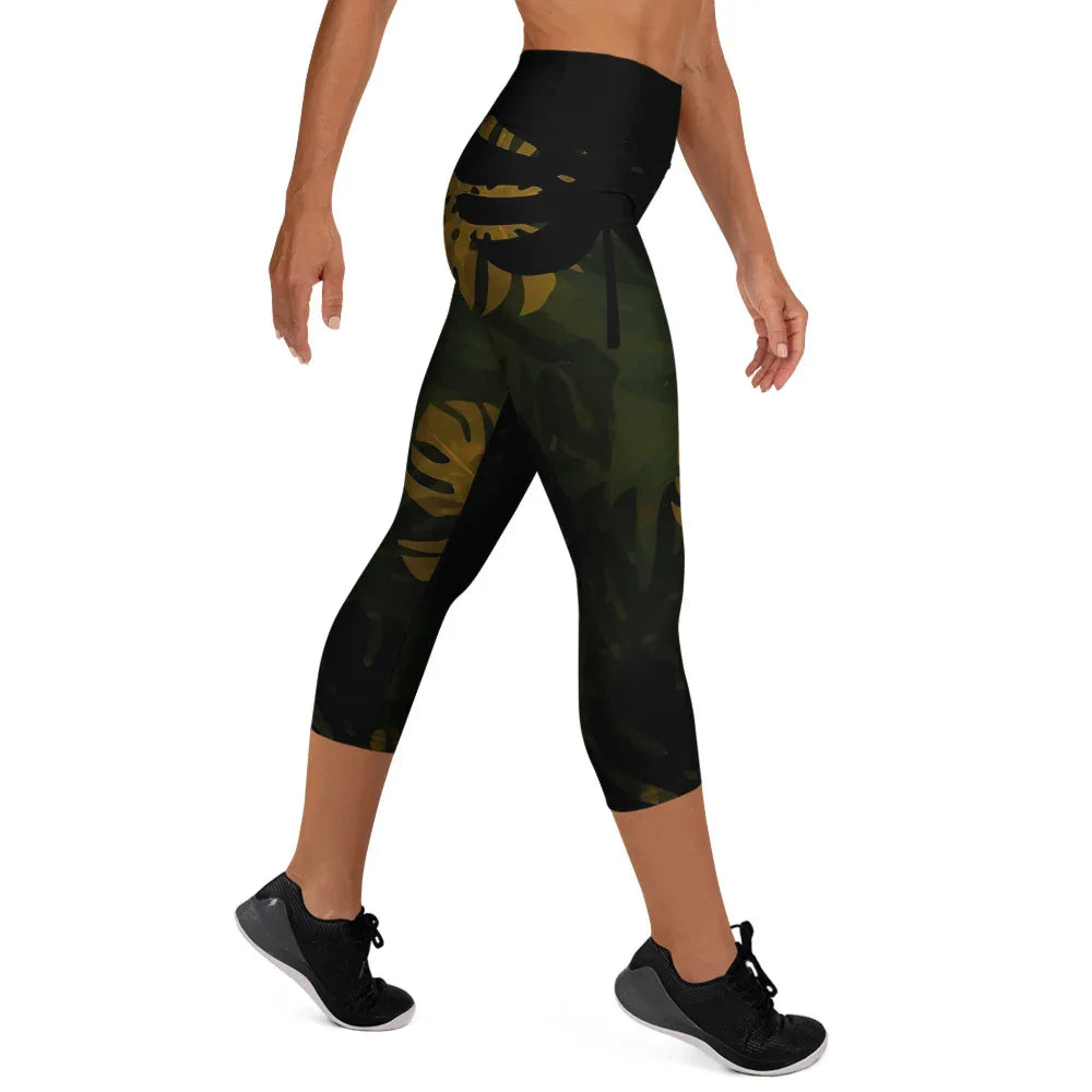 Yoga Capri Leggings Yoga Leggings AwRans Clothing all-over-print-yoga-capri-leggings-white-right-687db452eb564