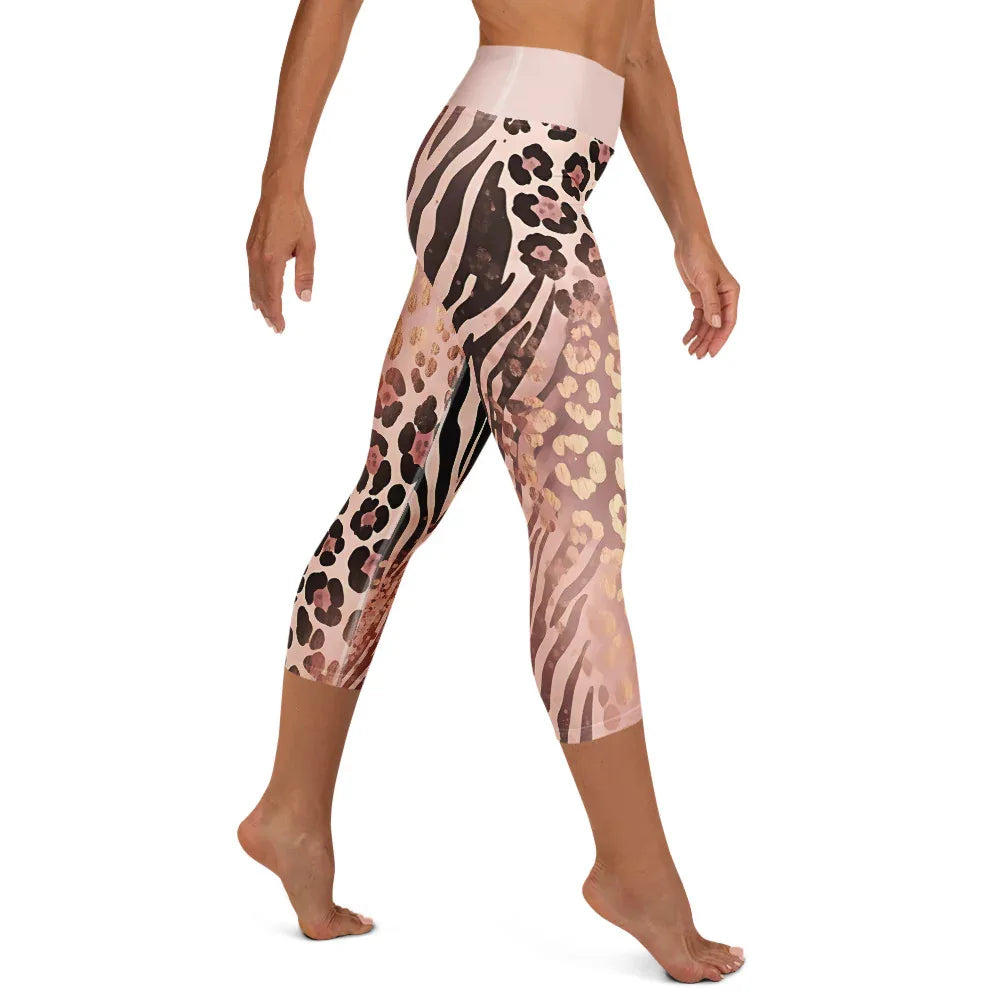 Yoga Capri Leggings Yoga Leggings AwRans Clothing all-over-print-yoga-capri-leggings-white-right-687db489bdef6