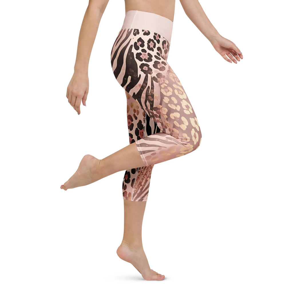 Yoga Capri Leggings Yoga Leggings AwRans Clothing all-over-print-yoga-capri-leggings-white-right-687db489be188