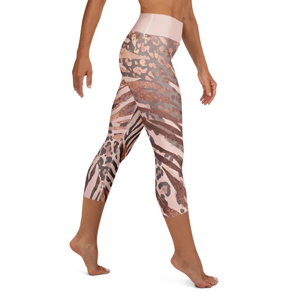 Yoga Capri Leggings Yoga Leggings AwRans Clothing all-over-print-yoga-capri-leggings-white-right-687db4c109d9e